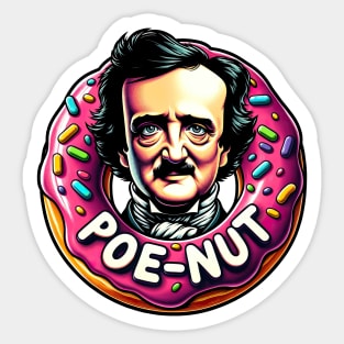 Edgar Allan Poe Poe-Nut Funny Food Pun Sticker